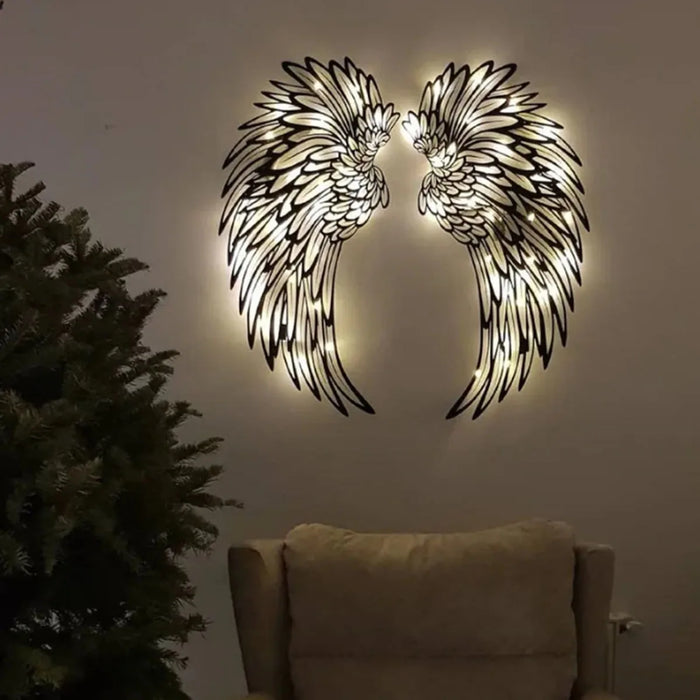 Black Angel Wings Luminous wings wall hangings, iron arts and crafts decoration