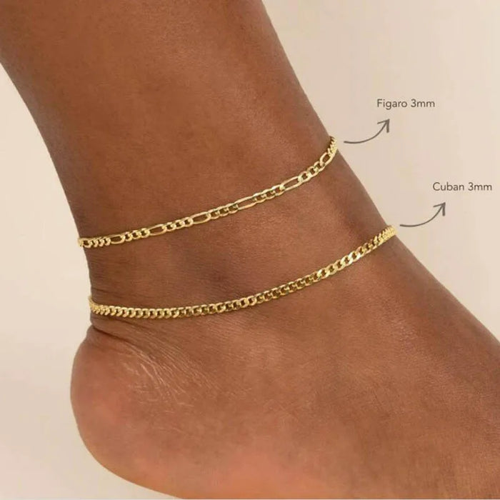 Chunky Figaro Chain Anklets For Women Punk Stainless Steel Gold Color Figaro  Anklet Chain Summer Jewelry Gift